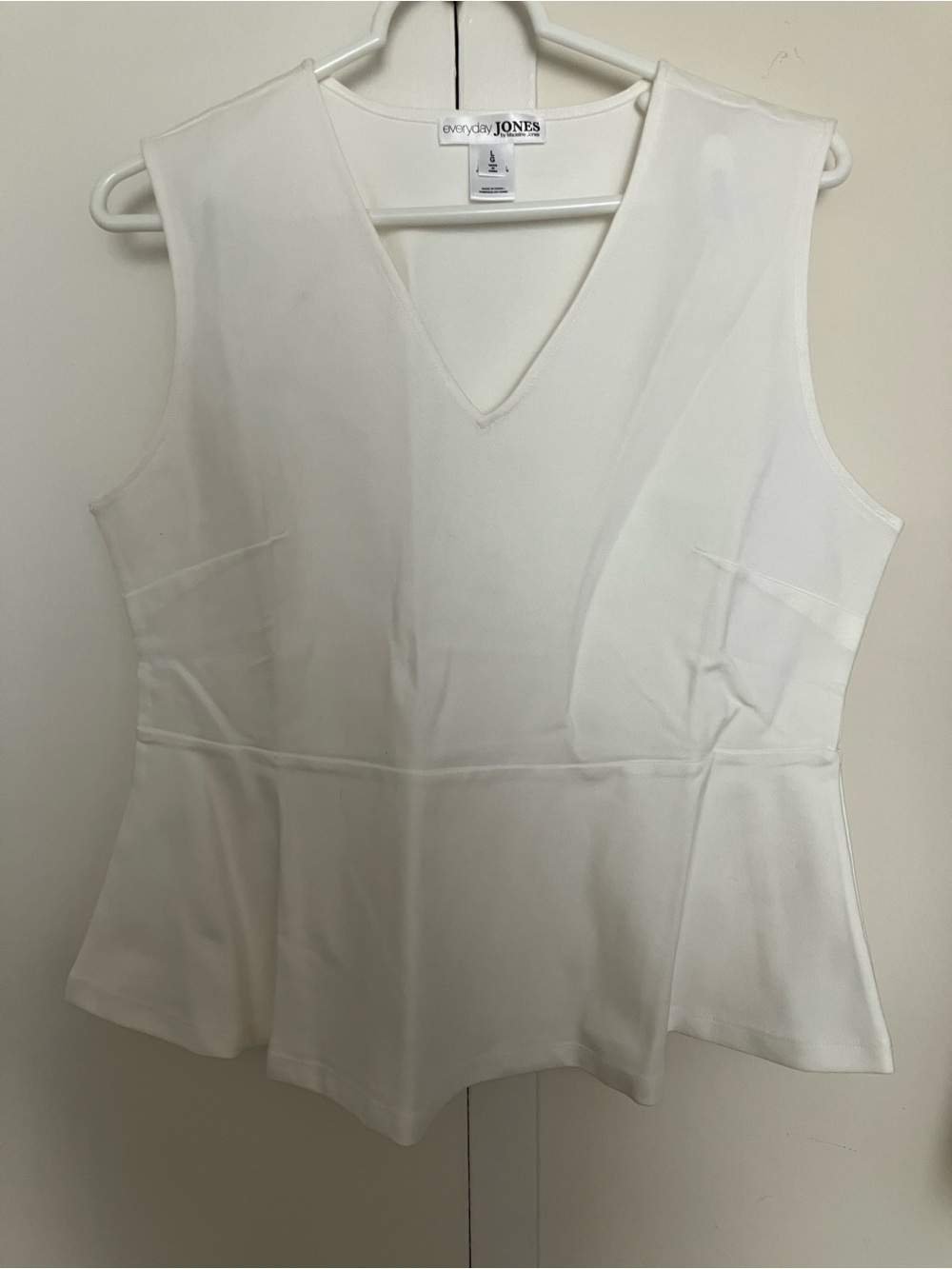 Everly Ivory V-Neck Peplum Tank Top